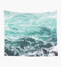 Blue Ocean Summer Beach Waves Wall Tapestry