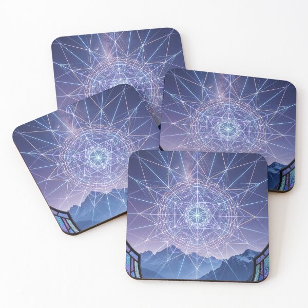 Item preview, Glowing Sacred Geometry Stained Glass Mountains | Monkeybusiness designed and sold by monkeybusiness.pt.