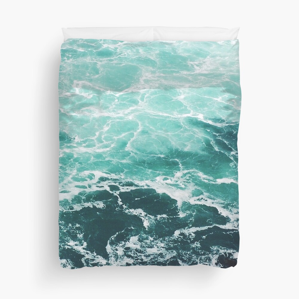Blue Ocean Summer Beach Waves Duvet Cover
