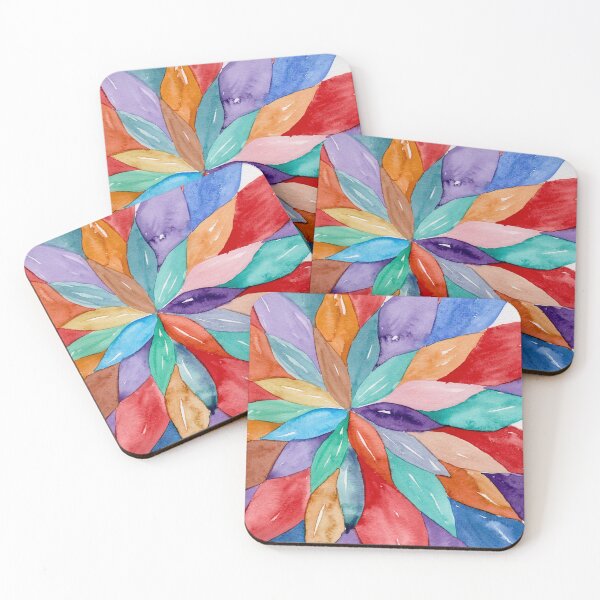 Item preview, Colourful Tropical Leaf Burst Watercolour designed and sold by ArithraStudio.