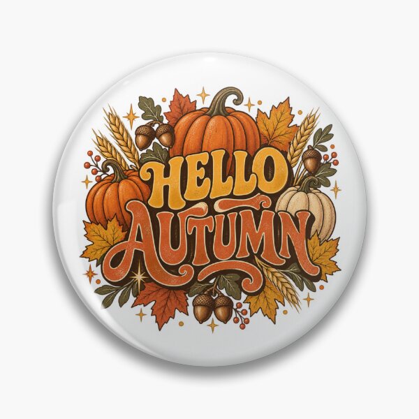 Item preview, Hello Autumn Vintage Harvest Illustration designed and sold by Golden Era Studio.