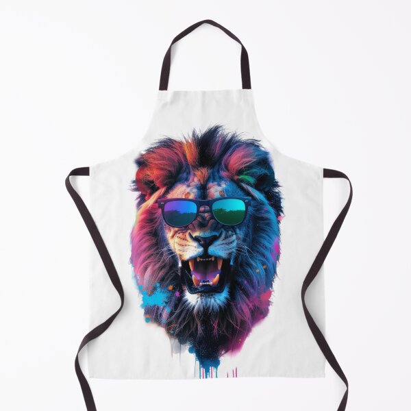 Item preview, Neon Lion With Sunglasses - Colorful Urban Wildlife Art designed and sold by DukeNiko.