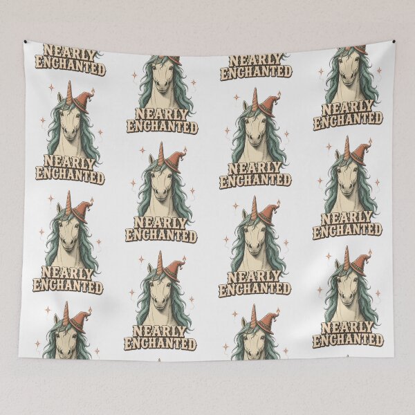 Item preview, Nearly Enchanted Unicorn with Hat – Magical Fantasy Unicorn Design designed and sold by CutieGalore.