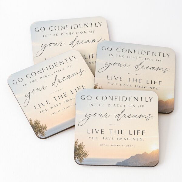 Item preview, Go Confidently – Inspirational Thoreau Quote designed and sold by KawaiiDesigns26.