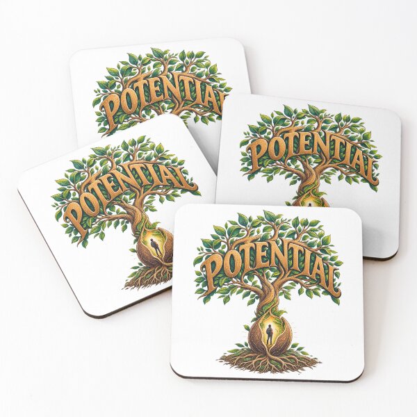 Item preview, Human Potential and Personal Growth Concept Vector Illustration - Blooming Tree from Seed with Person Success Design designed and sold by Nubian Style.