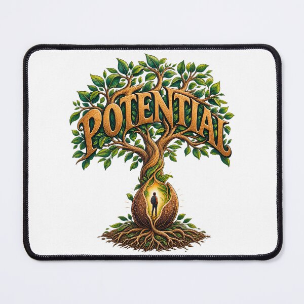 Item preview, Human Potential and Personal Growth Concept Vector Illustration - Blooming Tree from Seed with Person Success Design designed and sold by Nubian Style.
