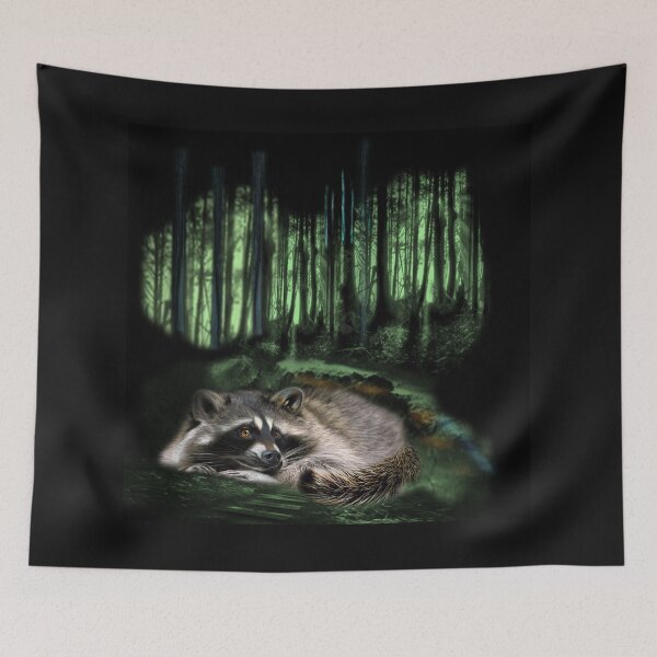 Item preview, Tranquil Raccoon in Enchanted Forest designed and sold by Patricia Brown.
