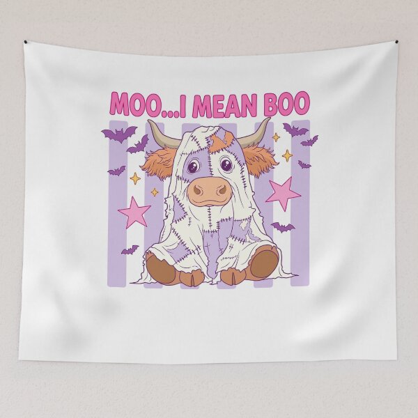 Item preview, Moo I Mean Boo Ghost Highland Cow Halloween designed and sold by KroghDs.