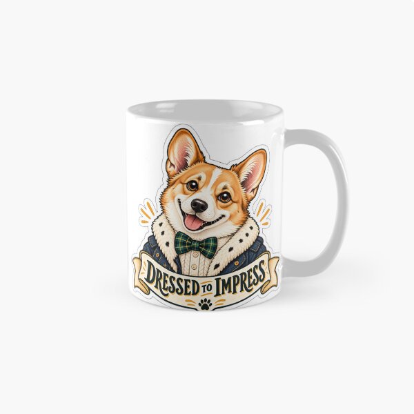 Item preview, Dressed to Impress – Stylish Corgi designed and sold by ChicClicker.