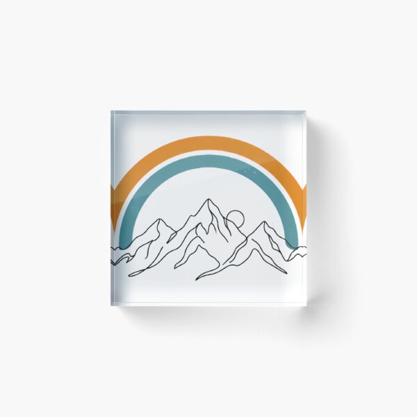 Item preview, Retro Mountain Arch Line Art Hiking Nature Gift designed and sold by GTFullShop.