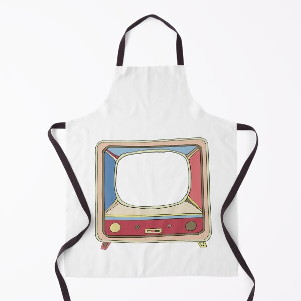 Item preview, Red & Cream Retro Television - Colourful Vintage Line Drawing designed and sold by iampaulmorris.