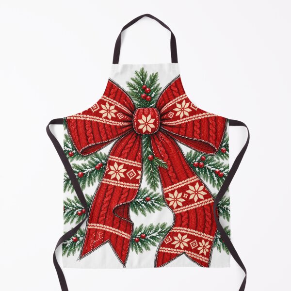 Item preview, Christmas Bow Red Knit Snowflake Design designed and sold by Vireltoo.