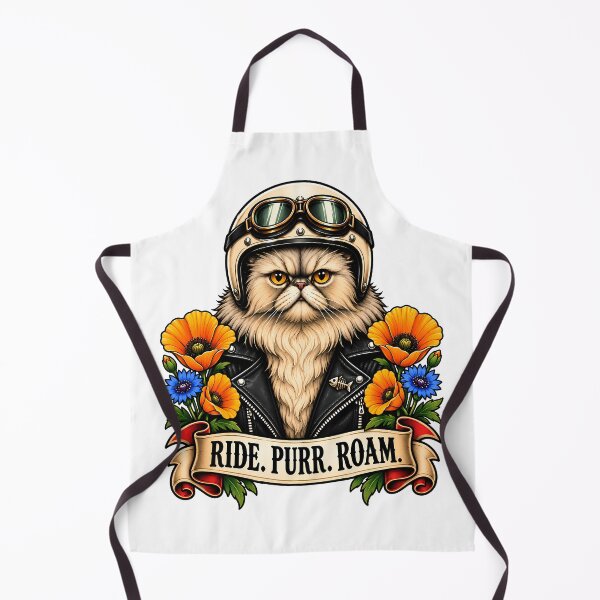 Item preview, Ride Purr Roam Vintage Biker Cat Tattoo designed and sold by Old's Cool Cat Studio.