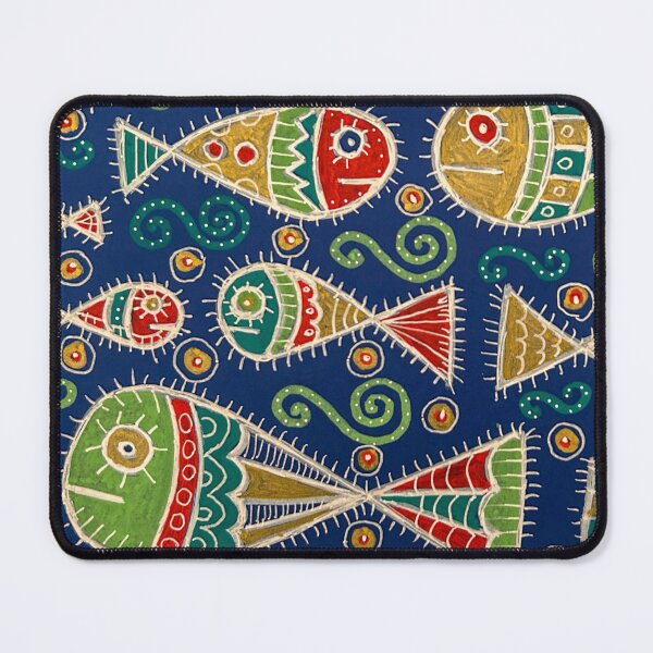 Item preview, Whimsical Fish Parade Folk Art designed and sold by Fani*.