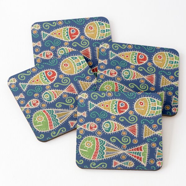 Item preview, Whimsical Fish Parade Folk Art designed and sold by Fani*.