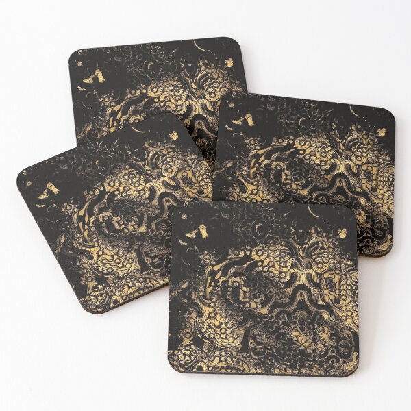 Item preview, Black and gold fractal with swirls designed and sold by KingsArtworx 2.