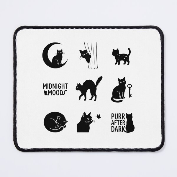 Item preview, Minimalist Black Cat Silhouette Collection & Sticker Sheet designed and sold by mood-draftsman.