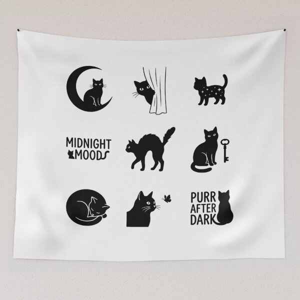 Item preview, Minimalist Black Cat Silhouette Collection & Sticker Sheet designed and sold by mood-draftsman.