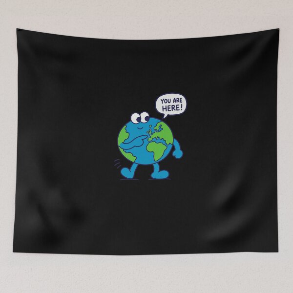Item preview, Cute Planet Earth Cartoon | You Are Here Funny Globe Illustration designed and sold by cutepid.