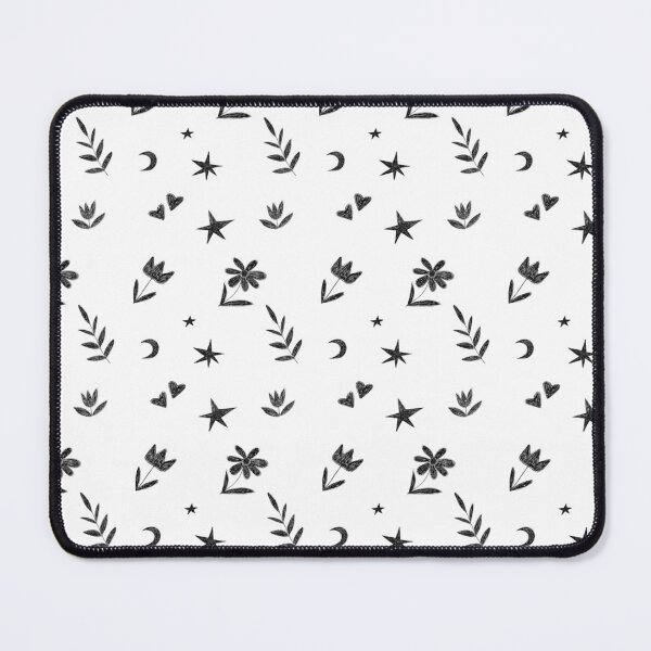 Item preview, Dark Scribbled Botanical and Celestial Pattern. Naive Art designed and sold by IriArt-Designs.