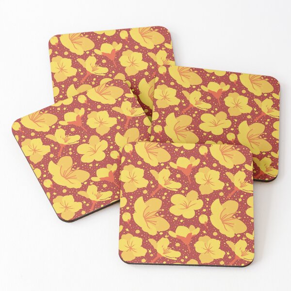 Item preview, Cute Red Yellow Orange Flowers and Dots Pattern  designed and sold by TackyTime.