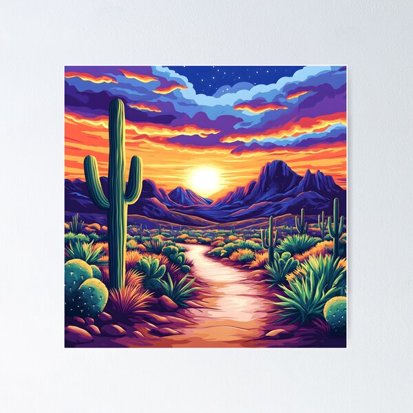 Item preview, Fantasy Painted Desert Landscape Sci-Fi Scenic Sunset  designed and sold by DEC02.