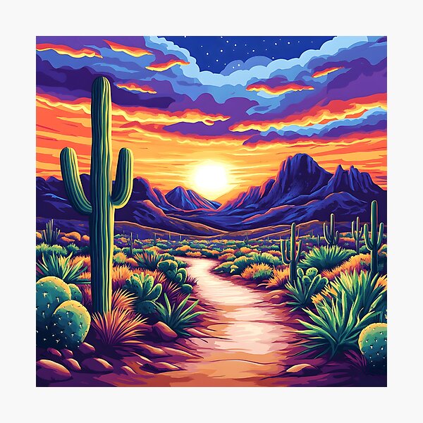 Item preview, Fantasy Painted Desert Landscape Sci-Fi Scenic Sunset  designed and sold by DEC02.