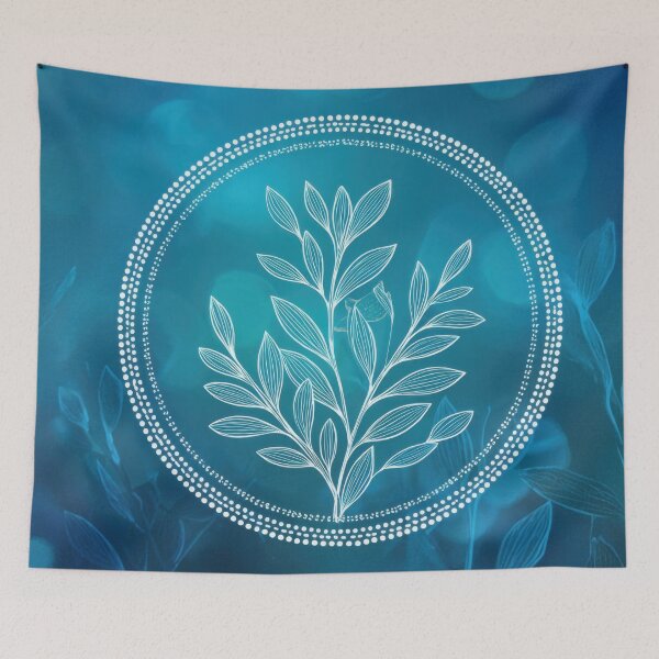 Item preview, Plant design on blue bg designed and sold by anytka.