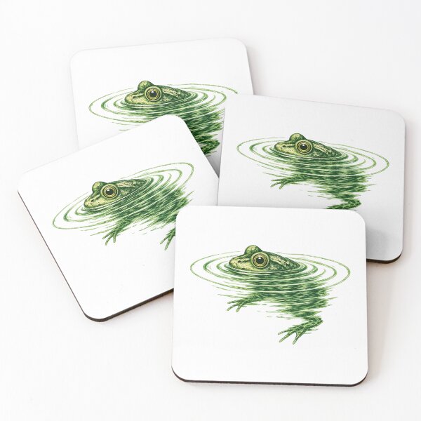 Item preview, Frog in Water – Vintage Green Frog Illustration designed and sold by Kristina Gale.
