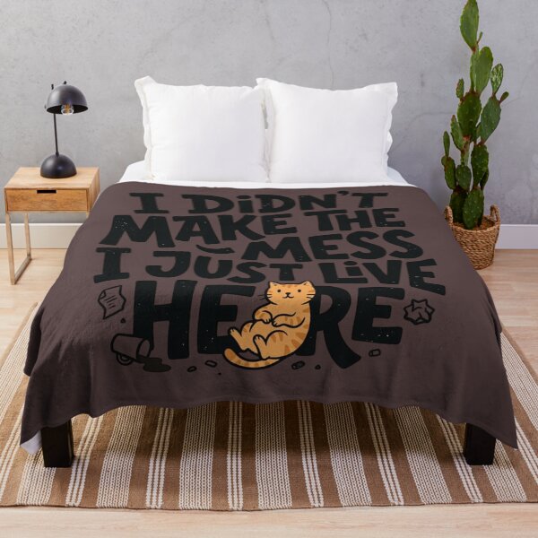 Item preview, Funny Orange Cat I Didn't Make The Mess Quote Typography designed and sold by mood-draftsman.