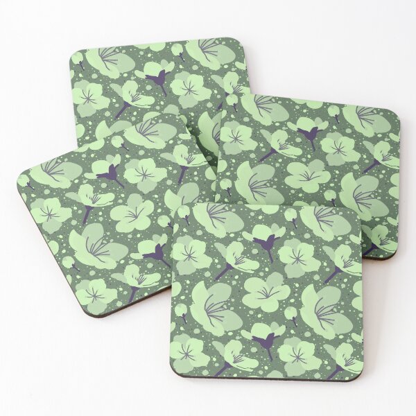 Item preview, Cute Blue Green Flowers and Dots Pattern  designed and sold by TackyTime.