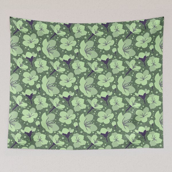 Item preview, Cute Blue Green Flowers and Dots Pattern  designed and sold by TackyTime.
