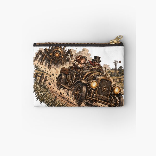 Item preview, Steampunk Car Chase – Mechanical Monster Pursuit designed and sold by RKWSHOP.