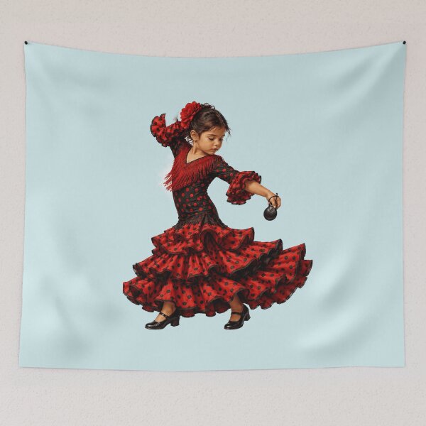 Item preview, Flamenco Girl Dancing with Castanets designed and sold by CzipipitoStudio.