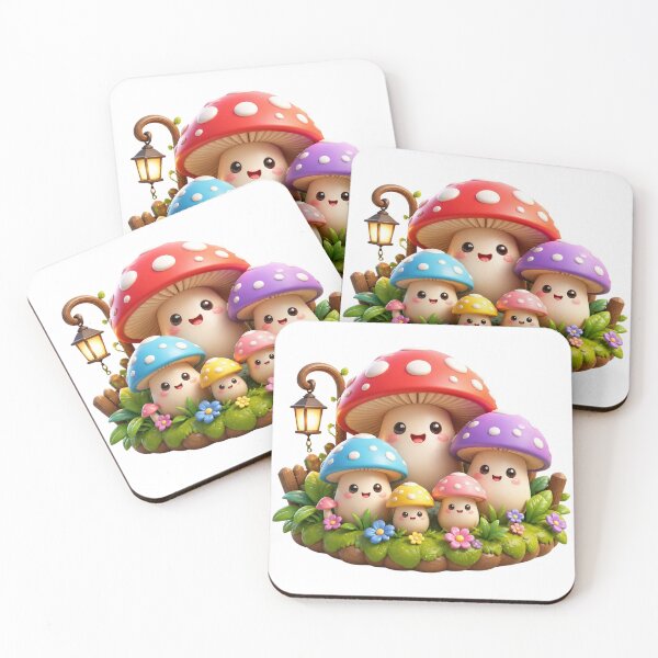 Item preview, Kawaii mushroom family designed and sold by Tunarite.