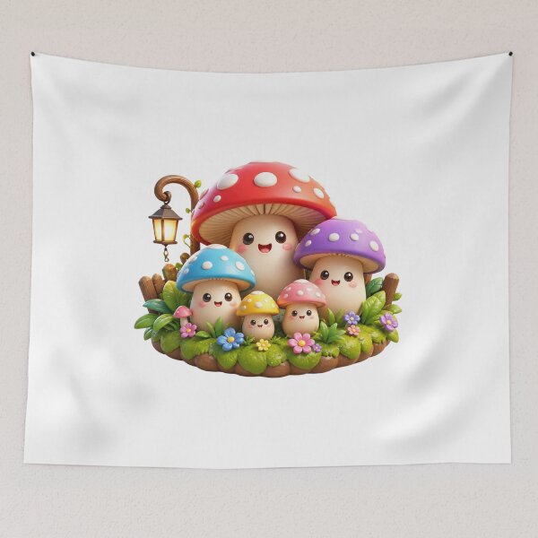 Item preview, Kawaii mushroom family designed and sold by Tunarite.