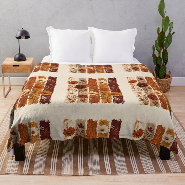 Item preview, Vertical Floral Stripes Vintage Autumn Cosmos Wildflower Brush Graphic designed and sold by PACS0011.