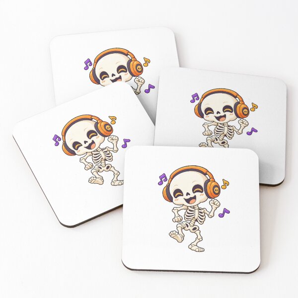 Item preview, Dancing Skeleton with Headphones – Cute Halloween designed and sold by DavidH0918.