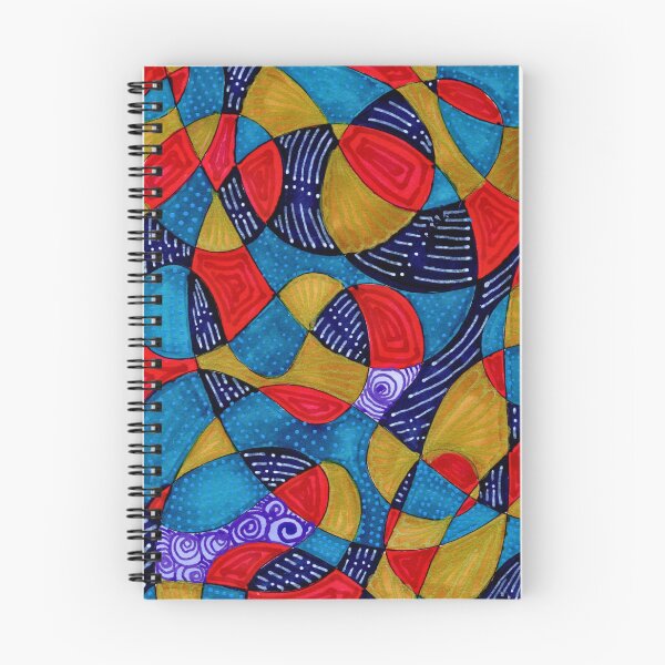 Item preview, Red Blue and Gold Maximalist Abstract Pattern designed and sold by ArithraStudio.