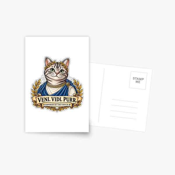 Item preview, Veni Vidi Purr – Emperor of the Couch Cat Sticker designed and sold by ChicClicker.