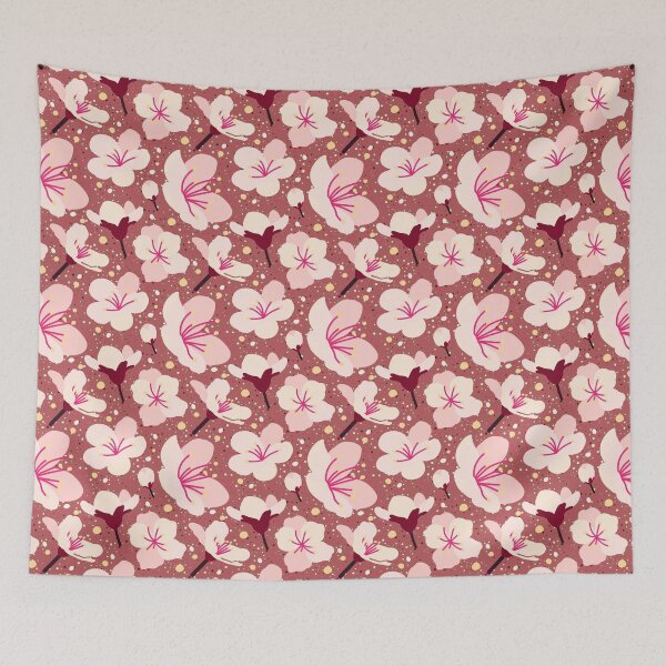 Item preview, Cute Pink Peach Flowers and Dots Pattern  designed and sold by TackyTime.