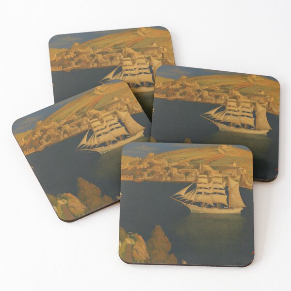 Item preview, Nautical Wall Art Sailing Ship Harbor Scene Joseph Edward Southall designed and sold by RickE.