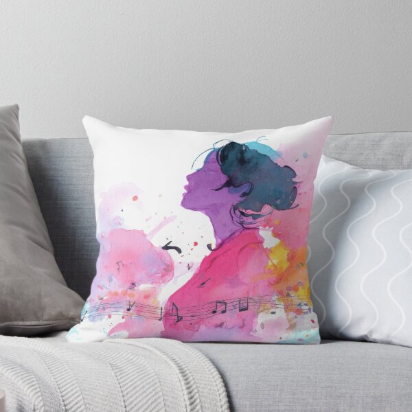 Item preview, Woman listening to music in colors designed and sold by anytka.