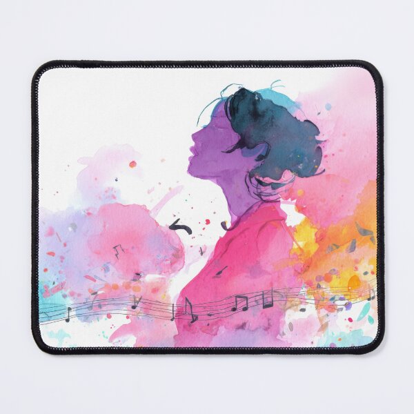 Item preview, Woman listening to music in colors designed and sold by anytka.