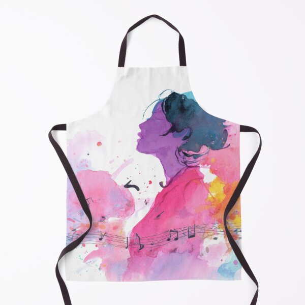 Item preview, Woman listening to music in colors designed and sold by anytka.
