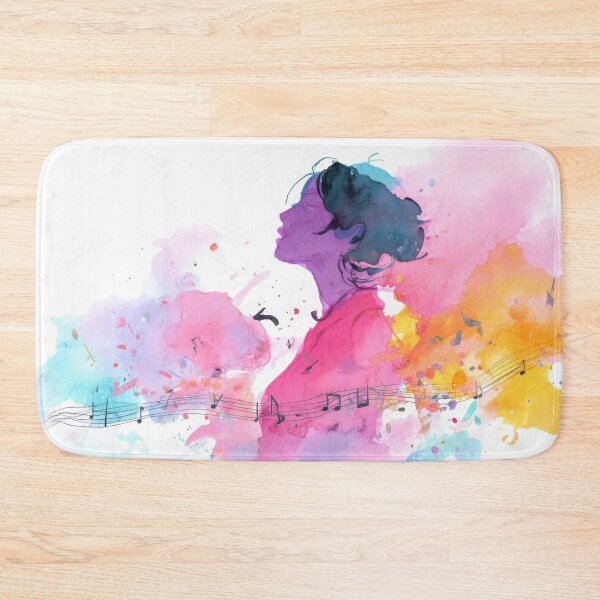 Item preview, Woman listening to music in colors designed and sold by anytka.