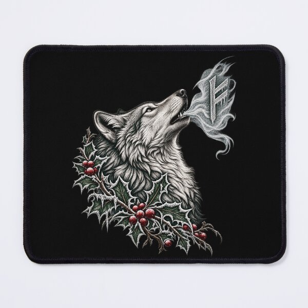 Item preview, Fehu in the Frost – Arctic Wolf Nordic Yule Engraving designed and sold by Anyshca.
