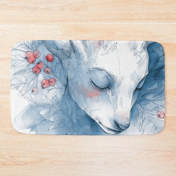 Item preview, Deer head surrounded by red berries designed and sold by anytka.