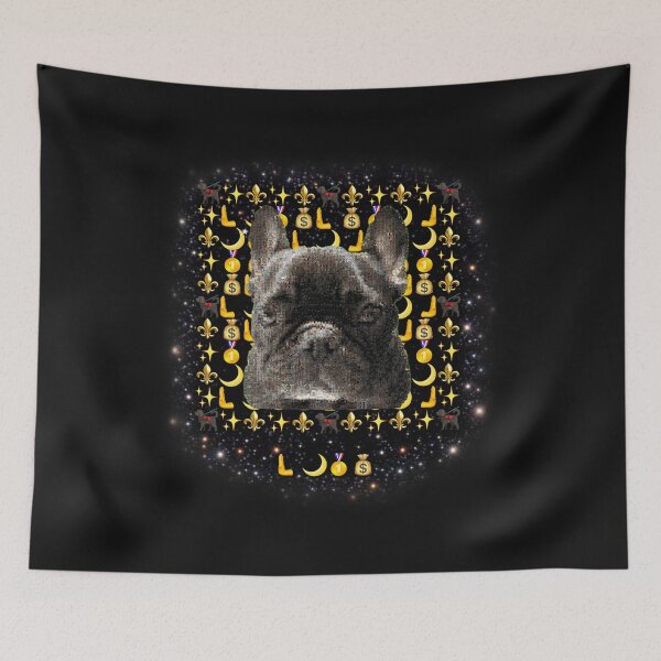 Item preview, Black French Bulldog Galaxy Emoji Mosaic – Cosmic Dog Lover Collage Art designed and sold by Emoji Emblems.