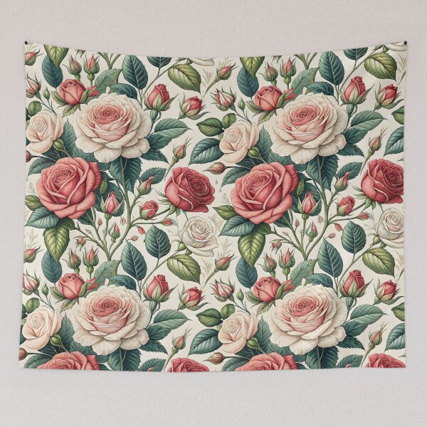 Item preview, Romantic Vintage Rose Garden Pattern designed and sold by Storybook Botanica.